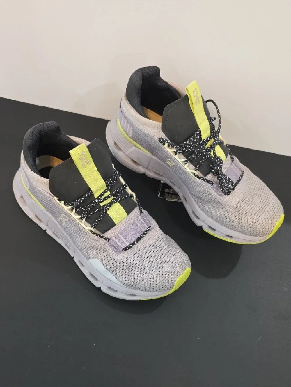 On Running CloudNova Women's Lavender + Neon Yellow Sneakers Size 8